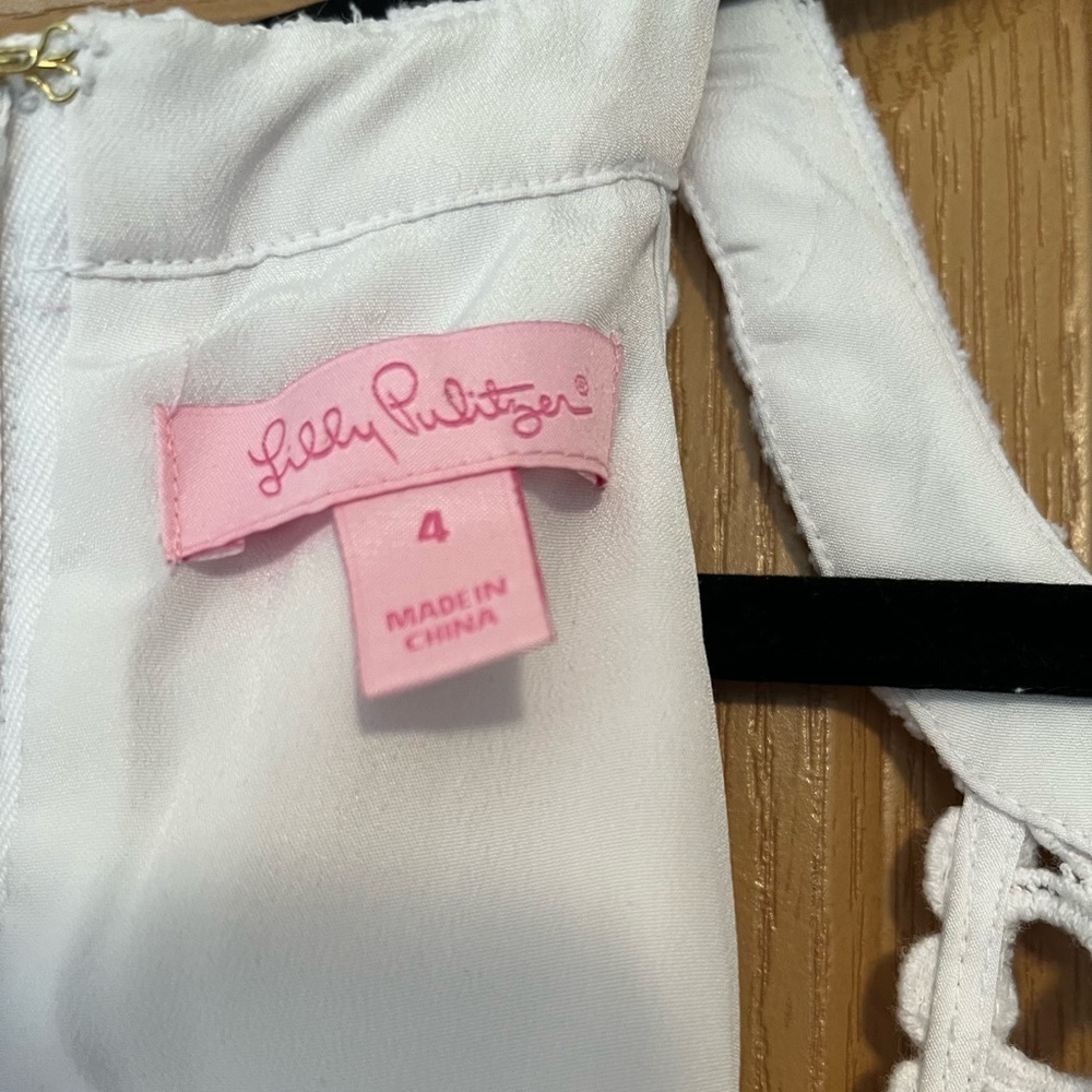Lilly Pulitzer Kinley Dress in White, Lace Fit & Flare with Pockets Size 4 - Picture 14 of 15
